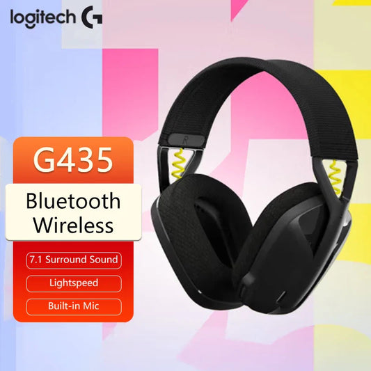 Logitech G435 LIGHTSPEED Bluetooth Wireless Gaming Headset – Over-Ear Surround Sound Headphones for PC, Laptop, Games & Music