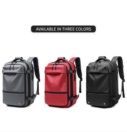 Men's Travel Backpack - Vacuum Compression 17" Laptop Backpack, Large Capacity Business & Hiking Bag