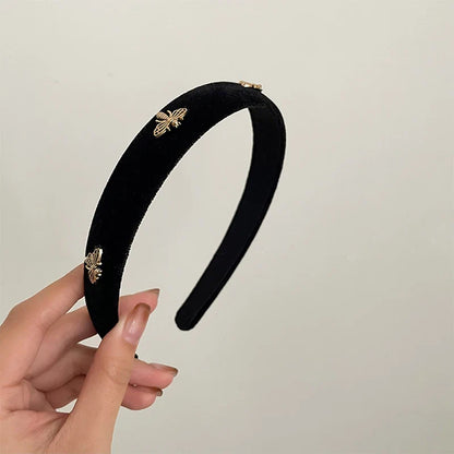 Retro Bee Wide Hair Hoop – French Fashion Headband for Women & Girls, Versatile Hair Accessory