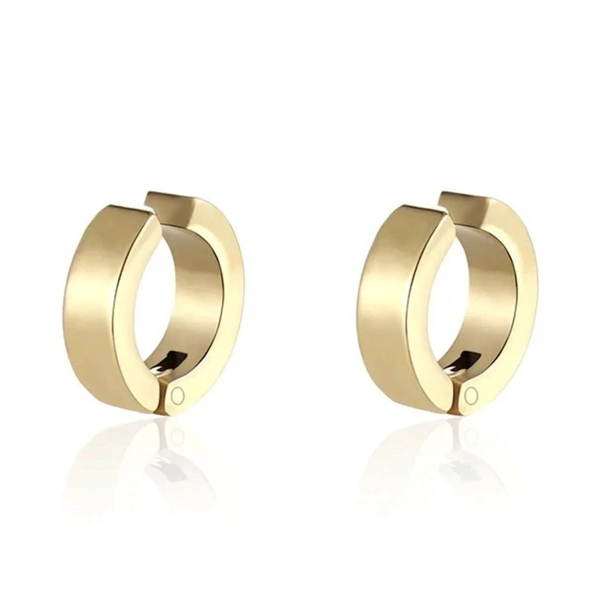 2PCS 316L Stainless Steel Cuff Earrings – Non-Piercing Clip-On Hoop Earrings