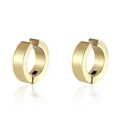 2PCS 316L Stainless Steel Cuff Earrings – Non-Piercing Clip-On Hoop Earrings