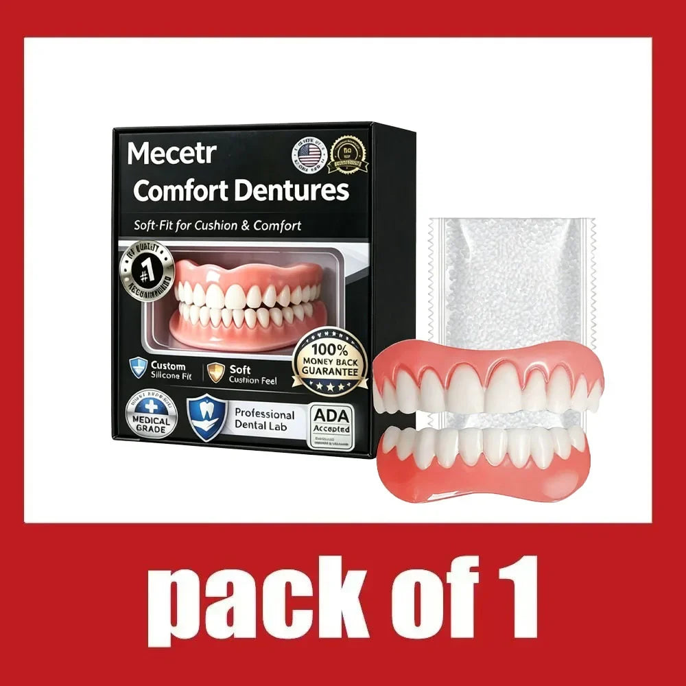 Adjustable Denture Teeth Set - Portable Full Mouth Fake Teeth Model for Adults & Elderly Dental Practice