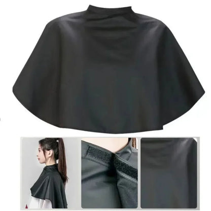 Black Short Square Waterproof Hairdressing Cape – Professional Salon Barber Hair Cutting Wrap & Dyeing Tool