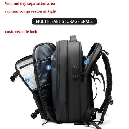 17-Inch Travel Laptop Backpack for Men - Vacuum Compression Business and School Backpack with Large Capacity for Outdoor Use