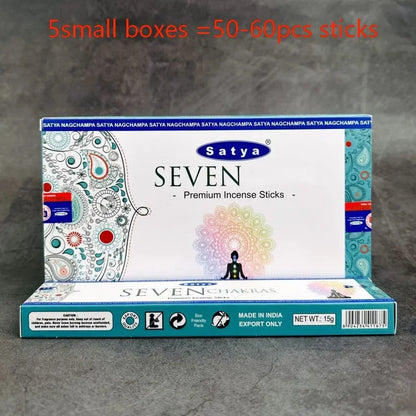 5BOX NAG Champa Indian Incense Set – Satya Handmade Sticks with 6 Aromatic Scents for Home & Meditation