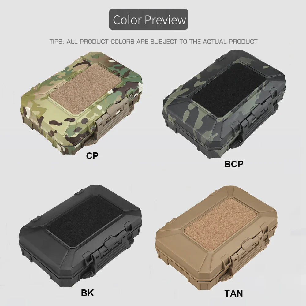 Molle Tactical Waterproof Case - Shockproof Double Sponge Protective Pouch, Lockable Battery and Mobile Phone Airsoft Vest Gear Cases