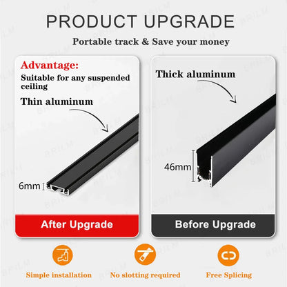 Ultra-Thin 6mm Magnetic Track Light – Dimmable LED Spot Lamp with Smart Tuya Zigbee Gateway