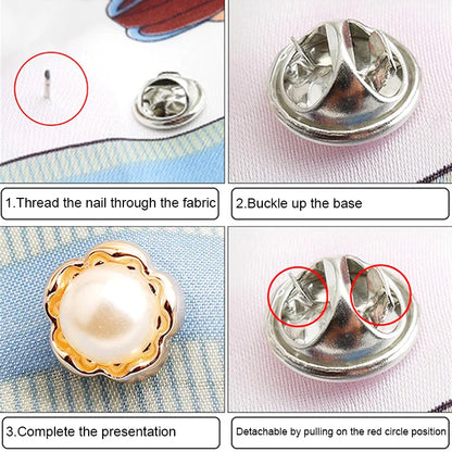 10Pcs Button Brooch Neckline Decorative Pins: Collar Buckle for Fixing Clothes - Invisible Anti-Light Artifact