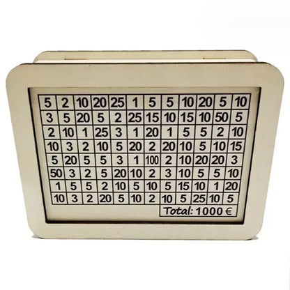 Wooden Piggy Bank – Reusable Money Box with Saving Goal & Number Tracker – Encourages Saving Habit