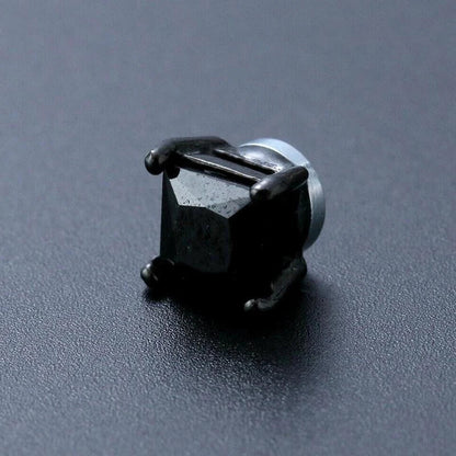 Crystal Strong Magnetic Ear Stud Clip Earrings - Punk Round Zircon Non-Piercing Earrings for Men & Women