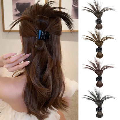 Women’s Half-Tie Hair Claw – Feather Shuttlecock & Crab Clip for High Ponytail Hairstyles