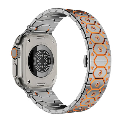 Luxury Titanium Color Apple Watch Band – Stainless Steel Metal Bracelet Strap for Ultra 2, Series 10–5, 42/44/45/49mm iWatch