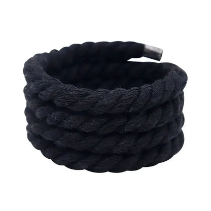 Round Thick Rope Shoelaces – High-Quality Polyester Cotton, Solid Color, 0.8cm Width, 120/140/160cm