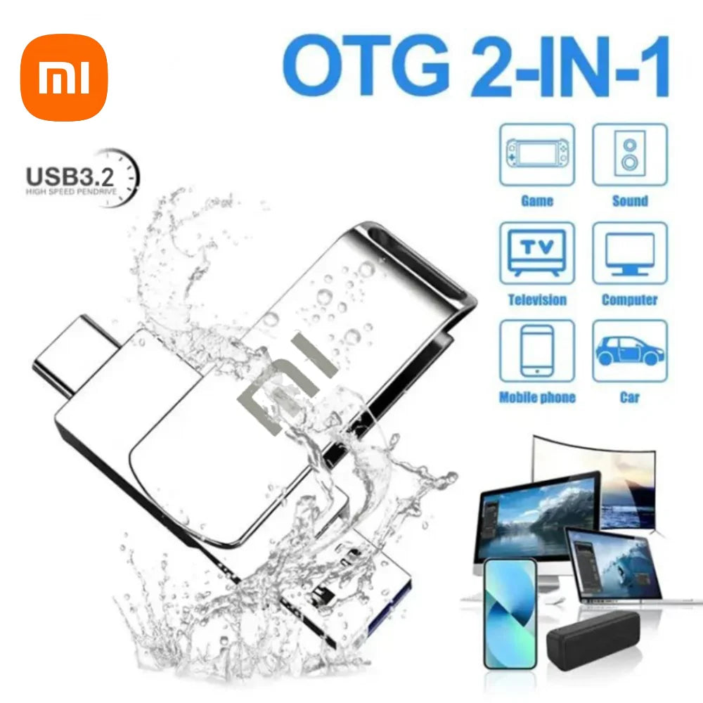 Xiaomi 16TB USB 3.2 Flash Drive — High-Speed Waterproof Type-C 2-in-1 Storage for Mobile & PC