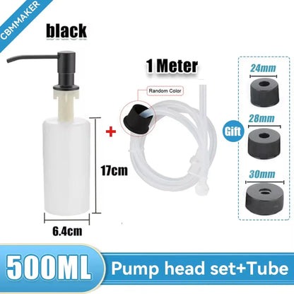 500ml Stainless Steel Liquid Soap Dispenser — Hand Press Pump Bottle for Kitchen Sink