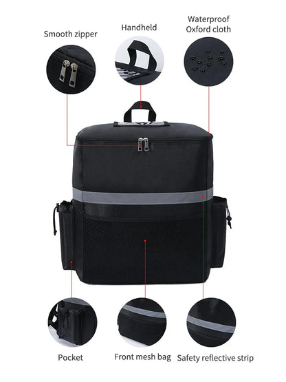 Insulated Delivery Backpack – 30L Thermal Food Bag for Riders, Large Capacity Takeout and Grocery Backpack
