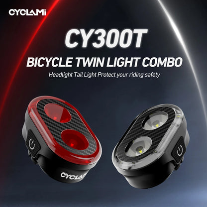 CYCLAMI CY300T Smart Bicycle Brake Sensing Light — Waterproof Front & Rear MTB Road Bike Light Accessory