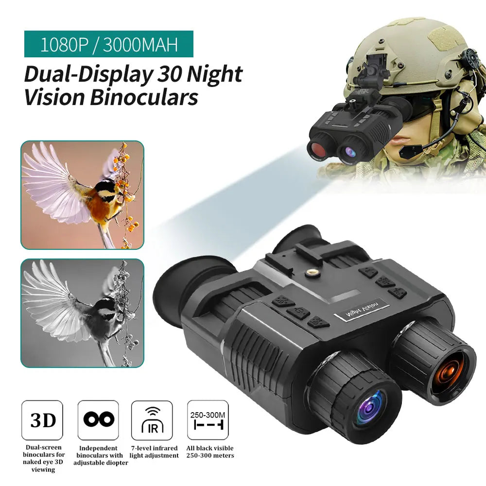 NV8000 3D Night Vision Binocular Goggles – Hunting Goggles for Helmet Mount