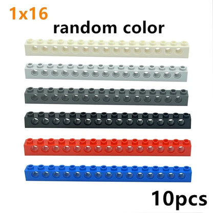 Technical Building Block Long Beam with Holes – Thick MOC Studded Bricks Compatible with 3703, 32018, 3895, 2730, 3894, 3701, 3700