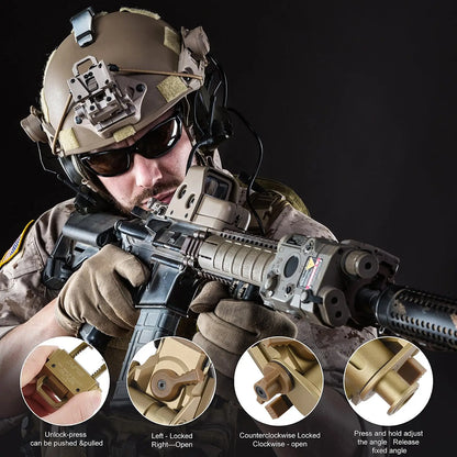 BOOIU Metal L4G24 NVG Helmet Mount Bracket - Holder for PVS15/PVS18 Goggles, Night Vision Stent, Tactical OPS Helmet Parts