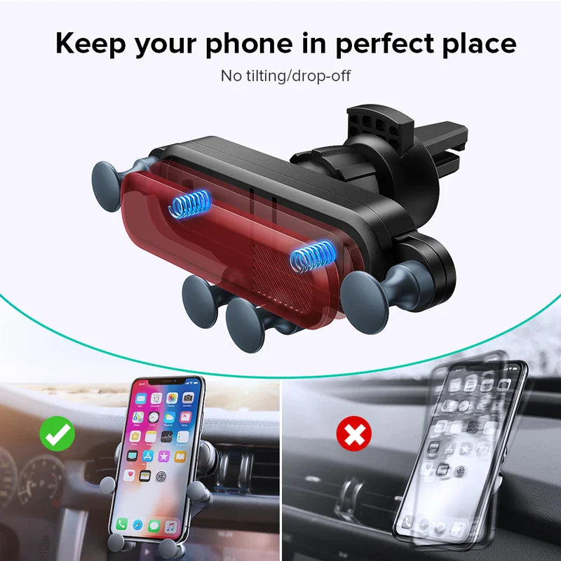 Gravity Car Phone Holder Air Vent Mount – Universal Mobile Support for iPhone 13/12 & Xiaomi GPS