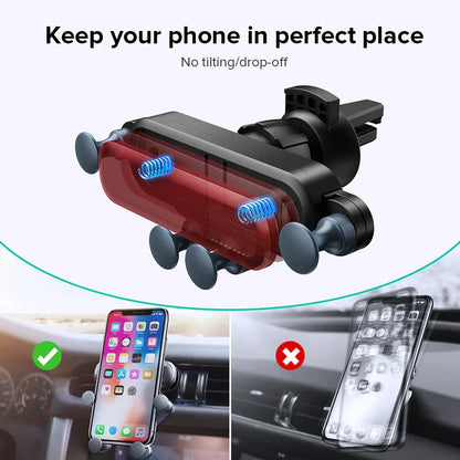 Gravity Car Phone Holder Air Vent Mount – Universal Mobile Support for iPhone 13/12 & Xiaomi GPS