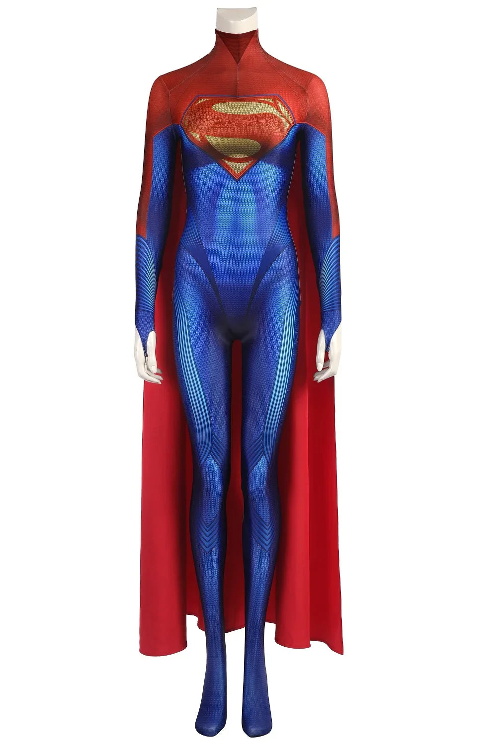 Superwoman Cosplay Costume – Supergirl Linda Danvers 3D Printed Spandex Bodysuit Zentai Suit for Girls Halloween