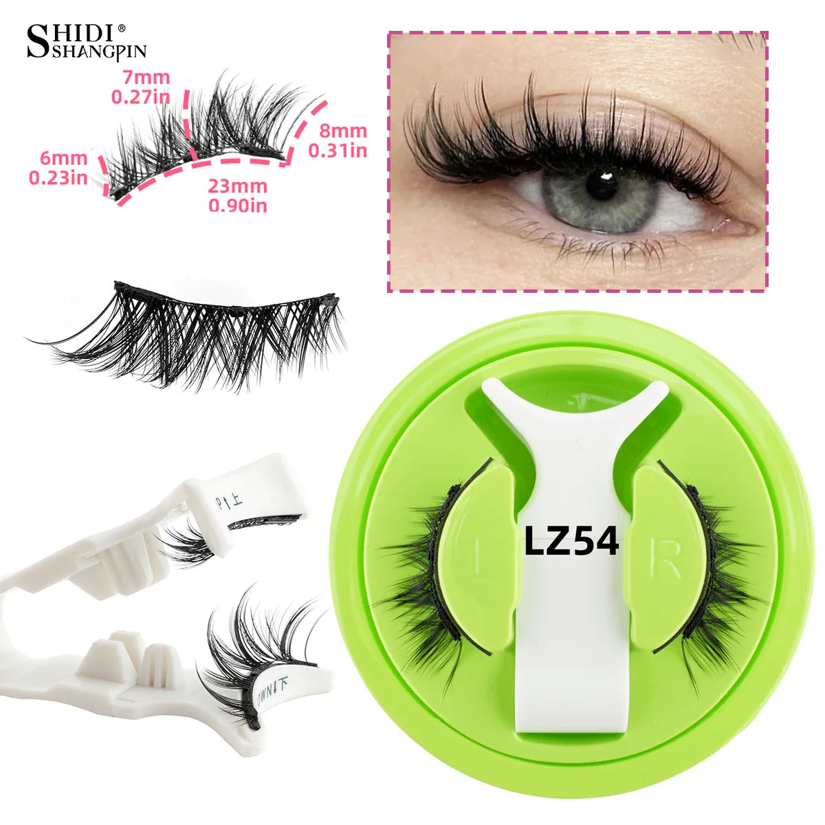 Reusable Magnetic Eyelashes Set – Natural Curly Fluffy False Lashes with Tweezers, No Glue Needed Makeup