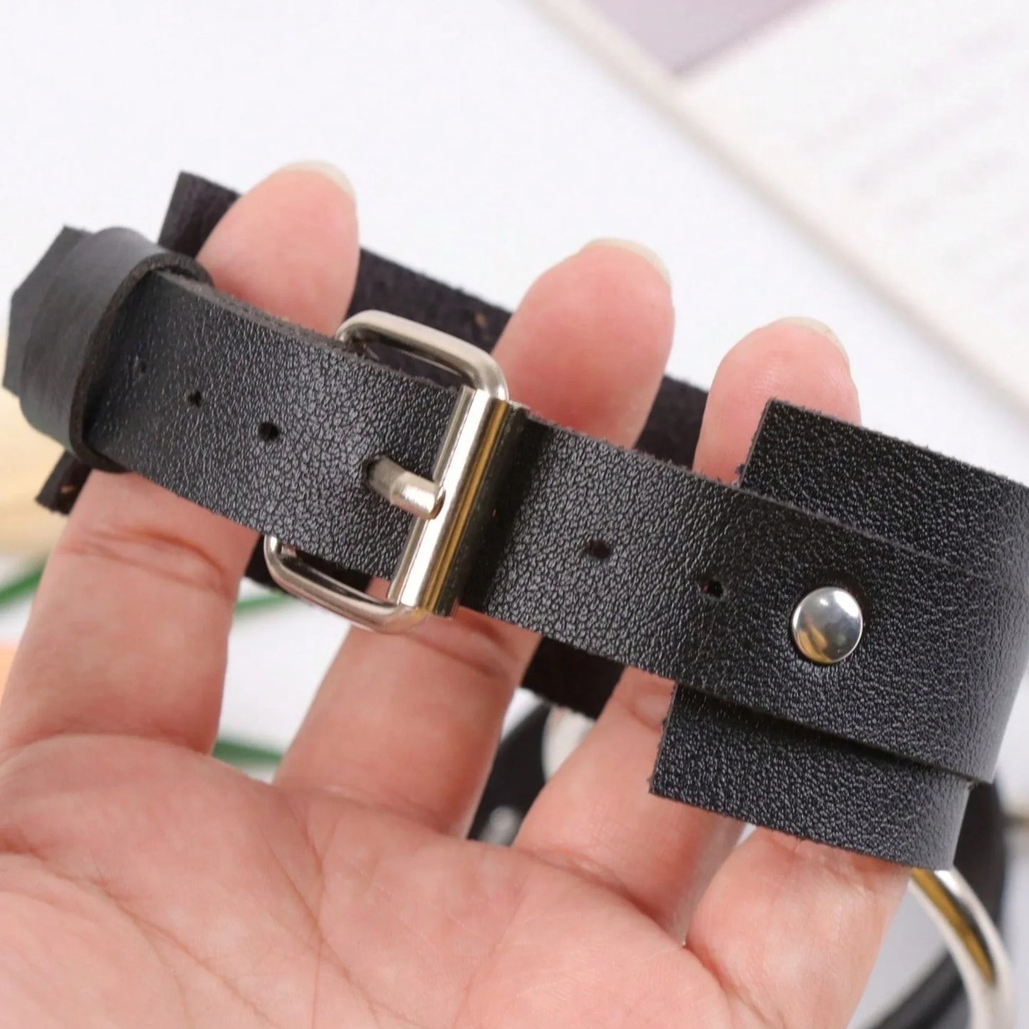 Metal Ring Ankle Strap - PU Leather Foot Bracelet & Fashion Accessory