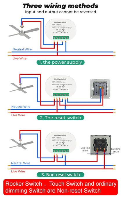 Tuya WiFi Mini Smart Fan Speed Controller – DIY Ceiling Fan Switch, Remote & Voice Control, Alexa & Google Home Compatible