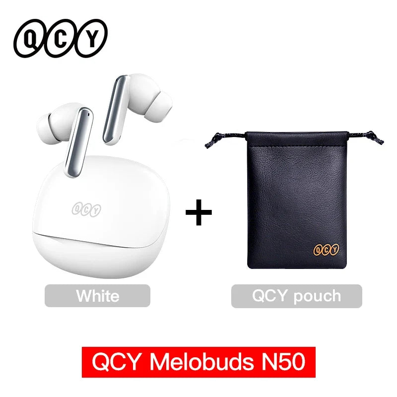 QCY Melobuds N50 ANC Wireless Earbuds - Bluetooth 5.4 Noise Cancelling Earphones with 6-Mic Clear Calls & Multipoint Connection