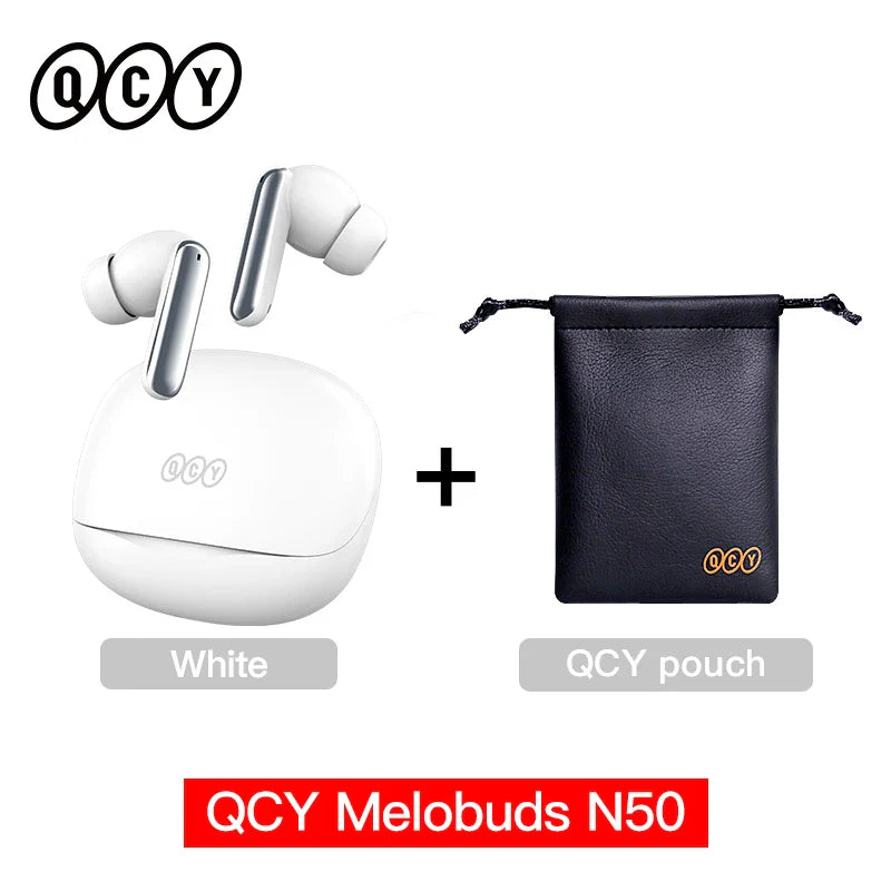 QCY Melobuds N50 Wireless Earphones – Bluetooth 5.4, ANC, 6-Mic Clear Call, Multipoint Connection Earbuds