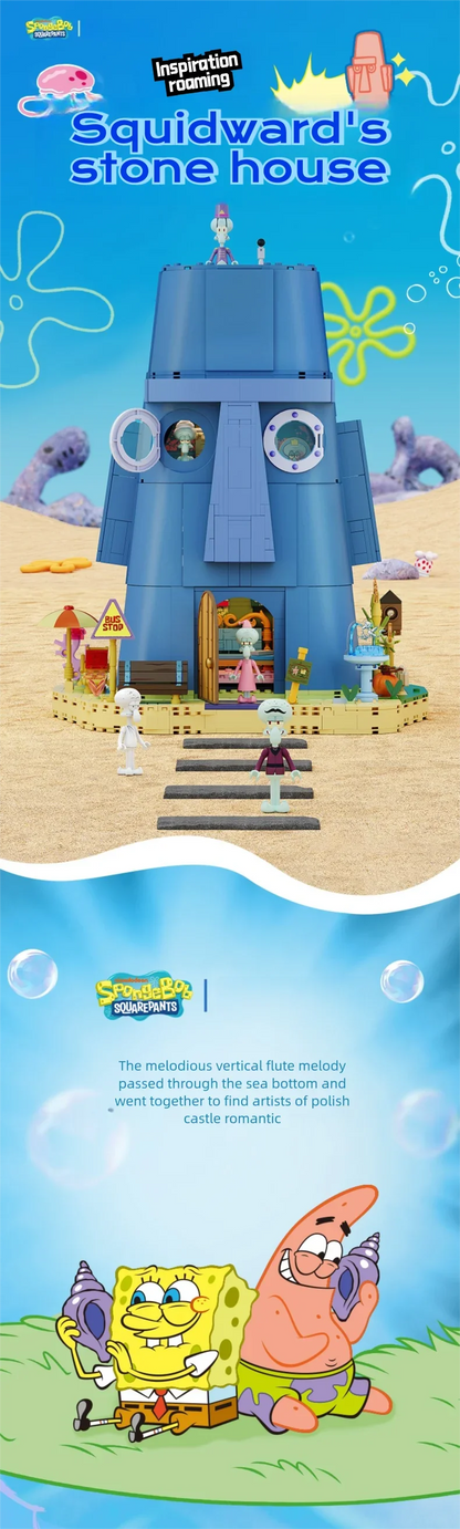 SpongeBob Krusty Krab Building Blocks – Creative Canteen Scene Model Bricks Desktop Toy for Kids