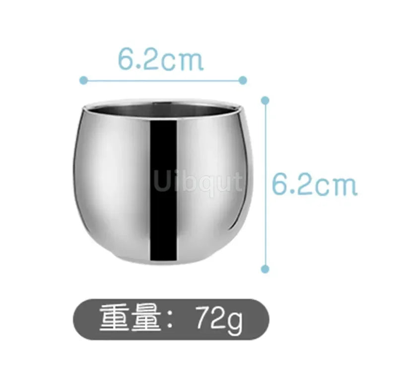 Double-Layer Stainless Steel Scald-Proof Tea & Coffee Mug – Hot Wine Cup Drinkware for Home, Restaurant & Kindergarten Use