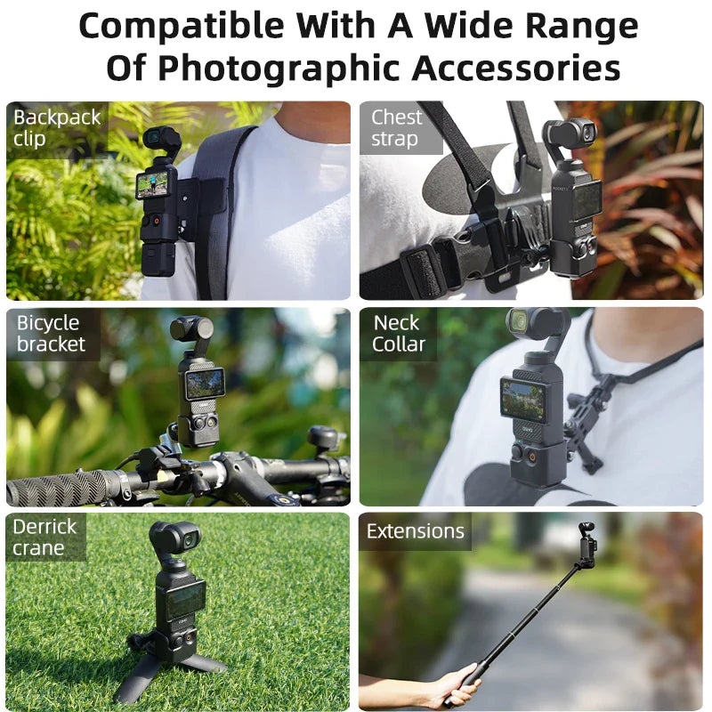 ABS Frame Adapter Mount for DJI OSMO Pocket 3 – Tripod Expansion for Backpack Clip, Bike Holder & Gimbal
