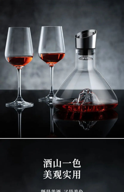 1500ML Iceberg Whisky & Wine Decanter – Handmade Lead-Free Crystal Carafe with Thickened Pourer, Bar Accessories