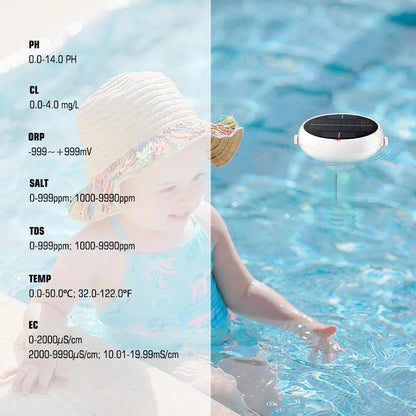 Tuya ZigBee 7 in 1 Chlorine Meter – PH, ORP, TDS, Salinity, Temp, and CL Test for Swimming Pool Water