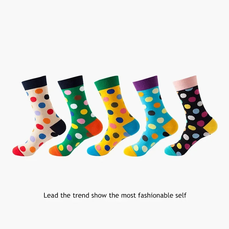 Men's Cotton Dress Socks 5-Pair Pack - Funny Casual Novelty Crew Socks Gift Set