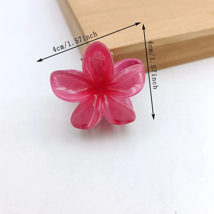 6-Piece Gradient Flower Hair Clips - Small Fashion Crab Claw Barrettes for Women