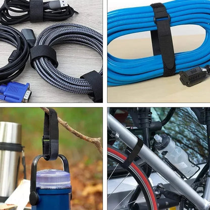 Reusable Nylon Hook & Loop Cable Ties – Adjustable Self-Adhesive Fastening Straps for Cord Management (5M/10M)