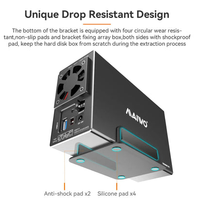 MAIWO 3.5 Inch HDD Case – Dual Bay SATA RAID Storage Enclosure & Docking Station for 2.5/3.5 Inch External Hard Drives