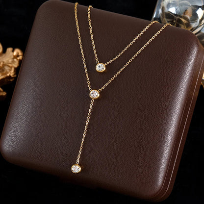 GANEMLY 316L Stainless Steel Water Drop Pendant Necklace – Trendy 18K Gold Plated Women’s Jewelry Gift