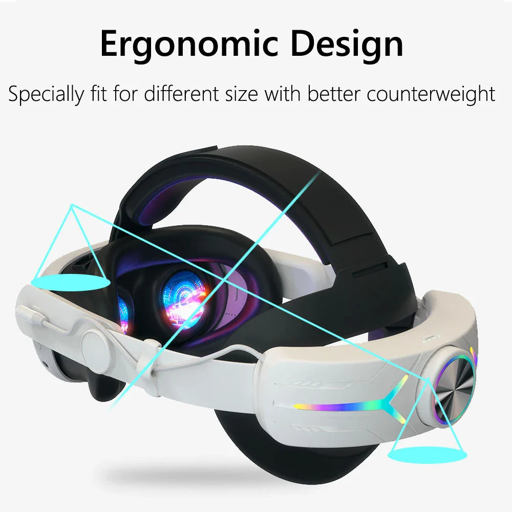 8000mAh Battery Head Strap for Meta Oculus Quest 3/3S – Charging Headset VR RGB Elite Accessories