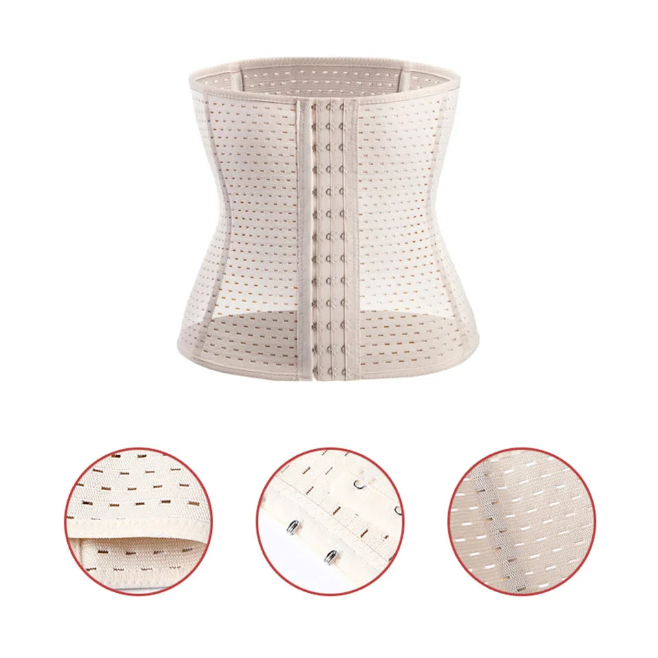 Colombian Mesh Waist Trainer Girdle for Women – Bustier Shapewear for Belly & Waist Control