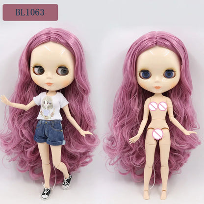 ICY DBS Blyth Doll – 1/6 BJD Customized Nude Joint Body, White Skin Glossy & Matte Face, 30cm Girl Toy Gift