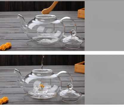400ml/1000ml Heat-Resistant Glass Teapot – Kung Fu Teaware Set with Tea Strainer for Puer, Oolong, Barley