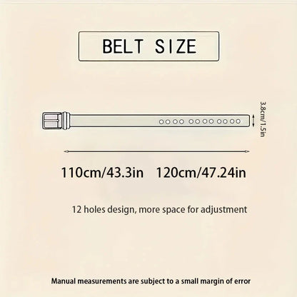 Men's PU Leather Belt with Alloy Pin Square Buckle - Fashionable Business and Leisure Belts in Black, Coffee Brown for Jeans