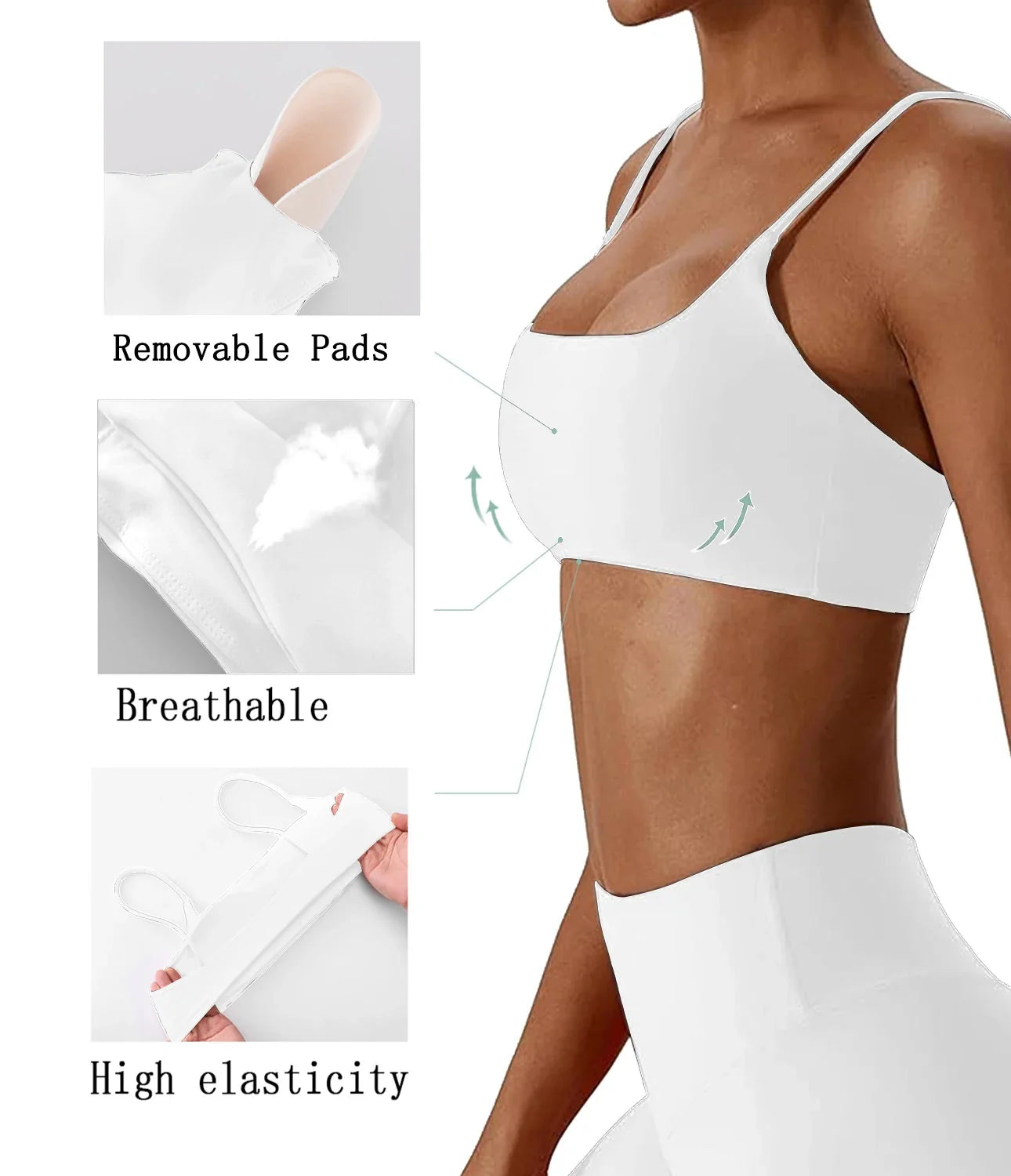 Soft Cross Back Sports Bra - High Quality Women’s Yoga Fitness Top for Running Workout and Activewear