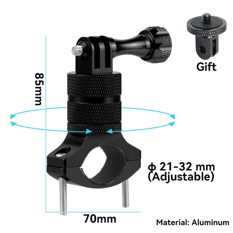 Selfie Stick Monopod Handlebar Mount – Compatible with Insta360 X4/X3/X2, GoPro 8-13 & DJI for Bicycle & Motorcycle