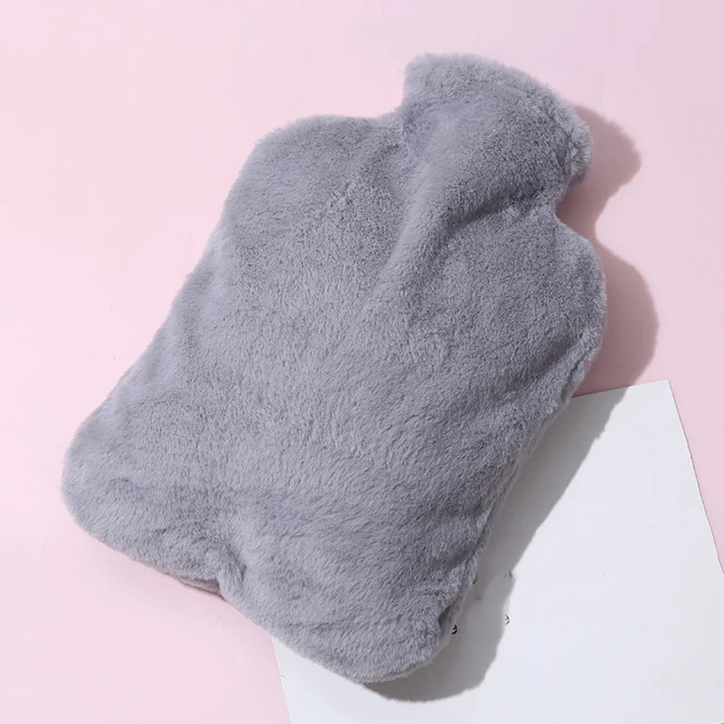 2000ml Winter Plush PVC Hot Water Bag – Explosion-Proof, Heat-Resistant Hand & Waist Warmer for Home and Bedding Gifts